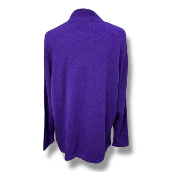 Allison Daley Women’s Long Sleeve Crew Neck Sweater, Purple, size L - Picture 4 of 7